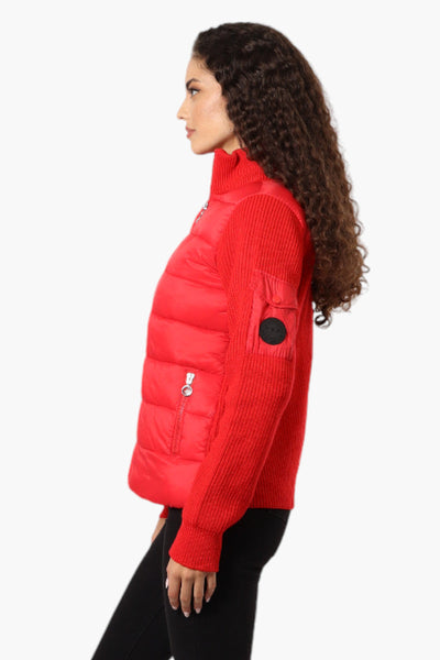 Canada Weather Gear Sweater Knit Polyfill Lightweight Jacket - Red - Womens Lightweight Jackets - Canada Weather Gear