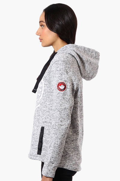 Canada Weather Gear Chest Logo Fleece Hoodie - Grey - Womens Hoodies & Sweatshirts - Canada Weather Gear