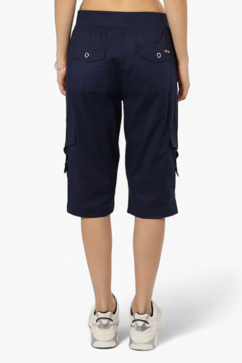 Canada Weather Gear Tie Waist Cargo Capris - Navy - Womens Shorts & Capris - Canada Weather Gear