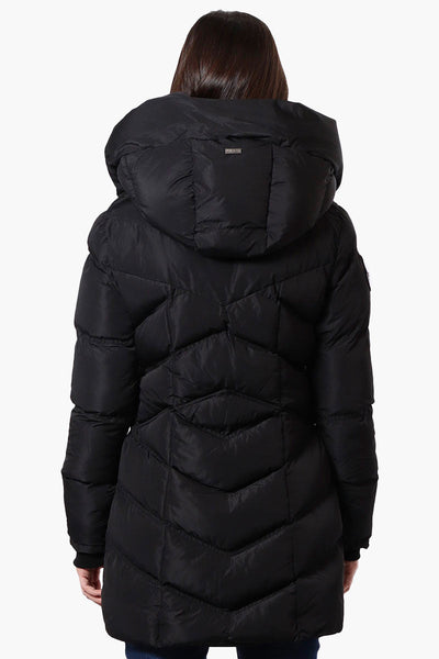 Canada Weather Gear Chevron Quilted Puffer Parka Jacket - Black - Womens Parka Jackets - Canada Weather Gear