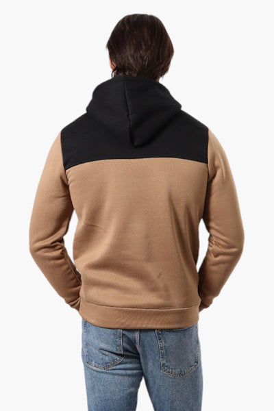 Super Triple Goose Embroidered Colour Block Hoodie - Brown - Mens Hoodies & Sweatshirts - Canada Weather Gear