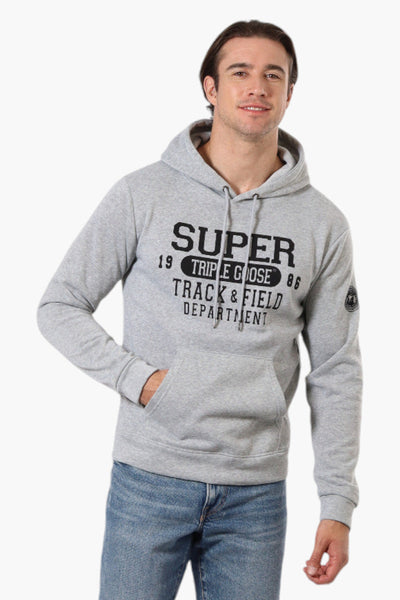 Super Triple Goose Track & Field Print Hoodie - Grey - Mens Hoodies & Sweatshirts - Canada Weather Gear