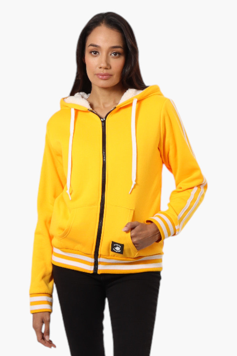 Canada Weather Gear Hooded Sherpa Lined Lightweight Jacket - Yellow - Womens Lightweight Jackets - Canada Weather Gear