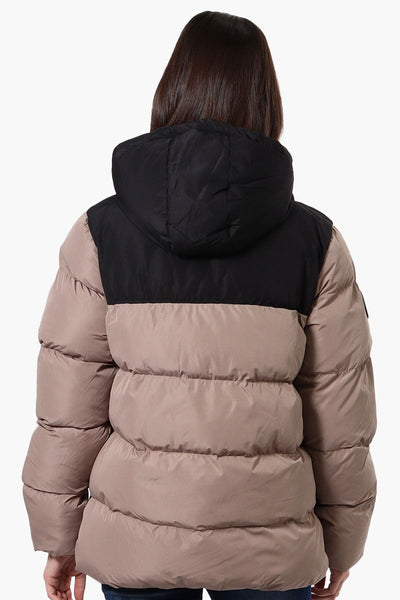 Super Triple Goose Sherpa Lined Bubble Bomber Jacket - Beige - Womens Bomber Jackets - Canada Weather Gear