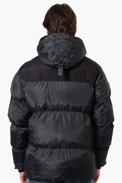 Canada Weather Gear Mouton Lined Grid Pattern Bomber Jacket - Black - Mens Bomber Jackets - Canada Weather Gear