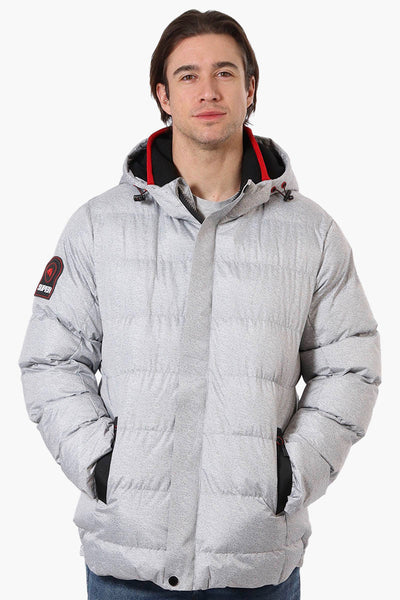 Super Triple Goose Knit Collar Bubble Bomber Jacket - Grey - Mens Bomber Jackets - Canada Weather Gear