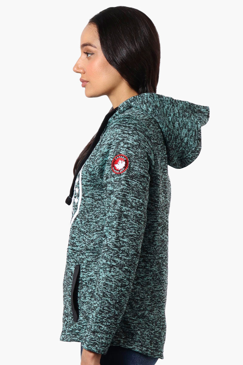 Canada Weather Gear Chest Logo Fleece Hoodie - Teal - Womens Hoodies & Sweatshirts - Canada Weather Gear