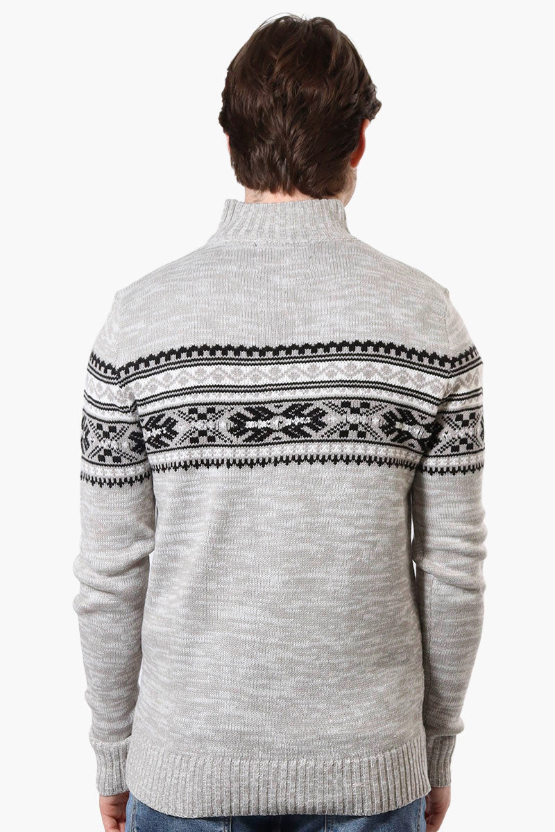 Canada Weather Gear Fair Isle Pattern Pullover Sweater - Grey - Mens Pullover Sweaters - Canada Weather Gear