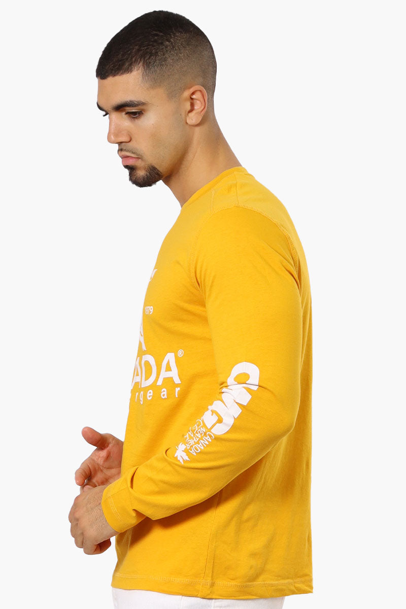 Canada Weather Gear Logo Sleeve Long Sleeve Top - Yellow - Mens Long Sleeve Tops - Canada Weather Gear