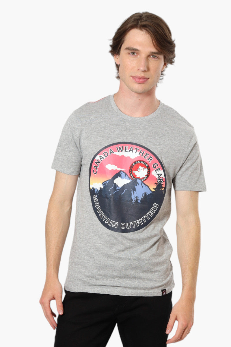 Canada Weather Gear Mountain Print Tee - Grey - Mens Tees & Tank Tops - Canada Weather Gear