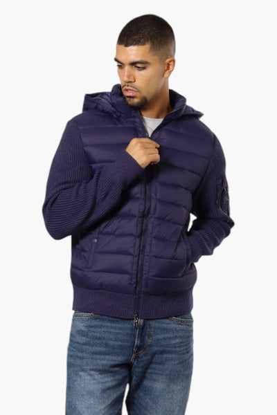 Canada Weather Gear Hooded Sweater Knit Lightweight Jacket - Navy - Mens Lightweight Jackets - Canada Weather Gear