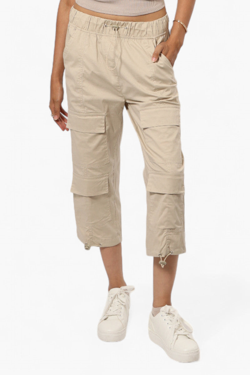 Canada Weather Gear Drawstring Cargo Capris - Cream - Womens Shorts & Capris - Canada Weather Gear