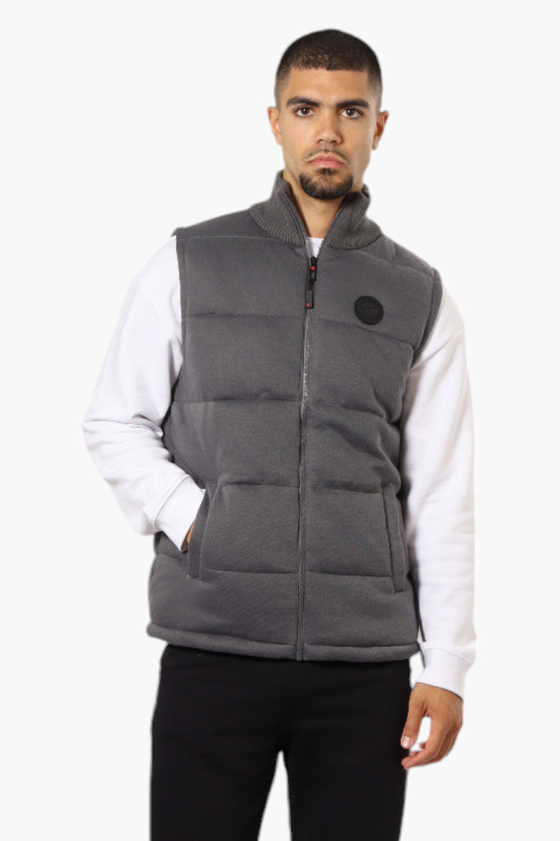 Canada Weather Gear Solid Sweater Knit Puffer Vest - Grey - Mens Vests - Canada Weather Gear