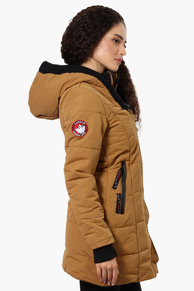 Canada Weather Gear Faux Fur Lined Hood Parka Jacket - Caramel - Womens Parka Jackets - Canada Weather Gear