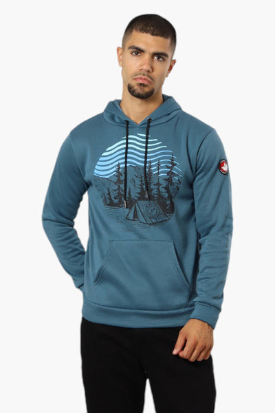 Canada Weather Gear Camping Print Hoodie - Teal - Mens Hoodies & Sweatshirts - Canada Weather Gear