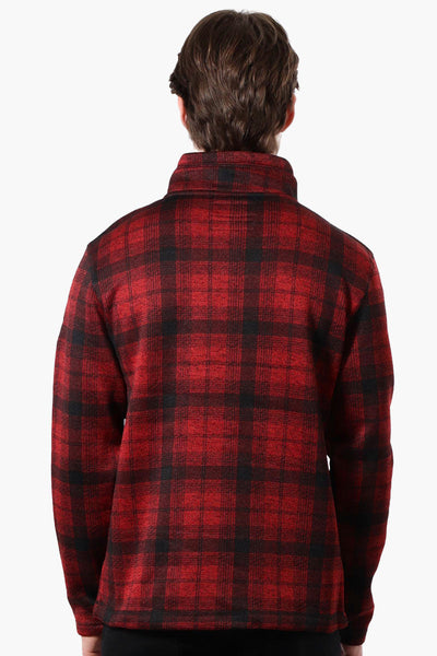 Canada Weather Gear Plaid Half Zip Sweatshirt - Red - Mens Hoodies & Sweatshirts - Canada Weather Gear