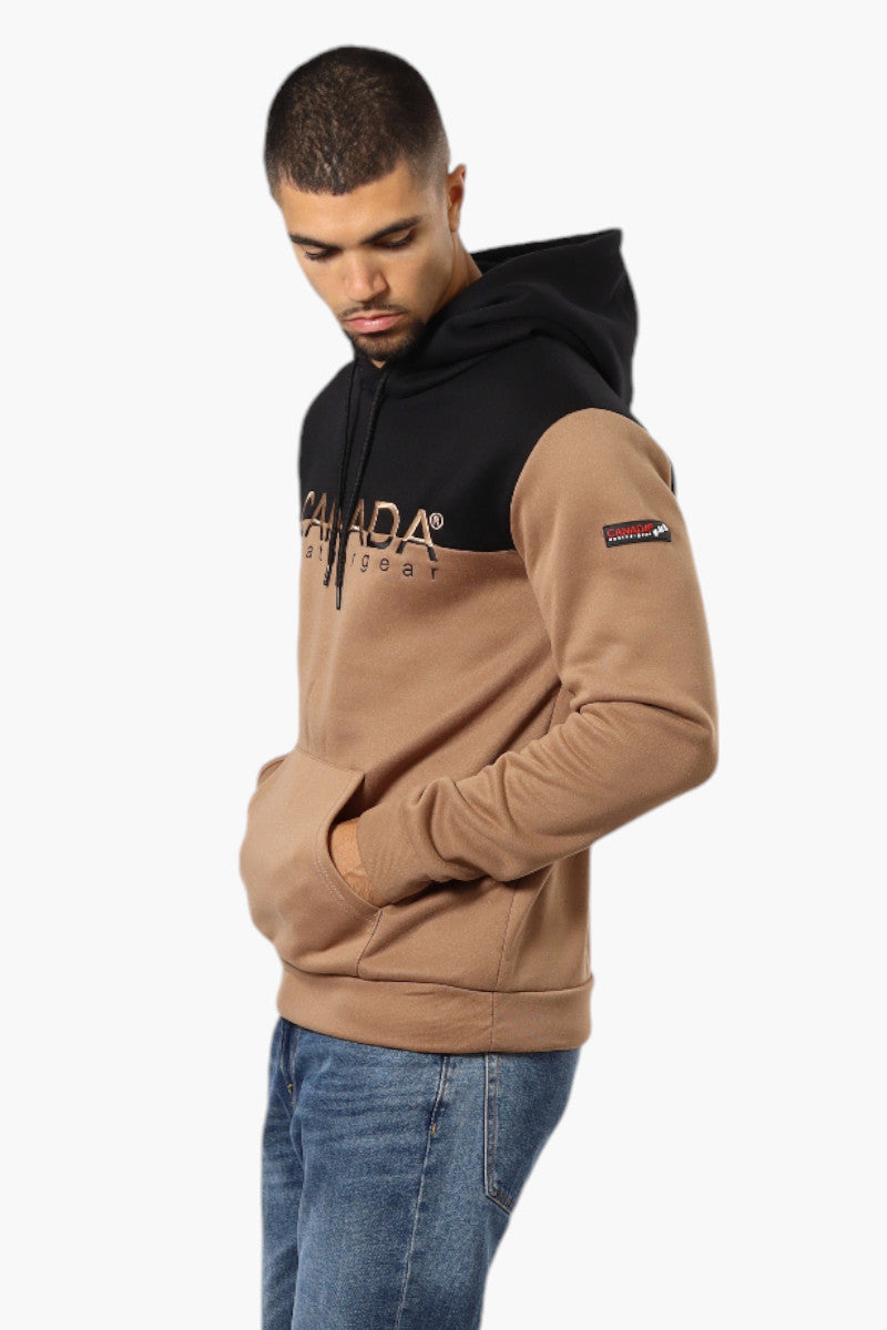 Canada Weather Gear Colour Block Embroidered Logo Hoodie - Camel - Mens Hoodies & Sweatshirts - Canada Weather Gear