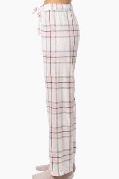 Canada Weather Gear Plaid Wide Leg Pajama Pants - Blush - Womens Pajamas - Canada Weather Gear