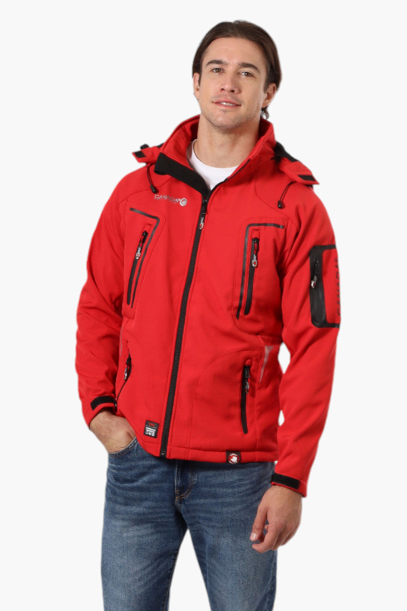 Canada Weather Gear Hooded 5 Zip Pocket Lightweight Jacket - Red - Mens Lightweight Jackets - Canada Weather Gear