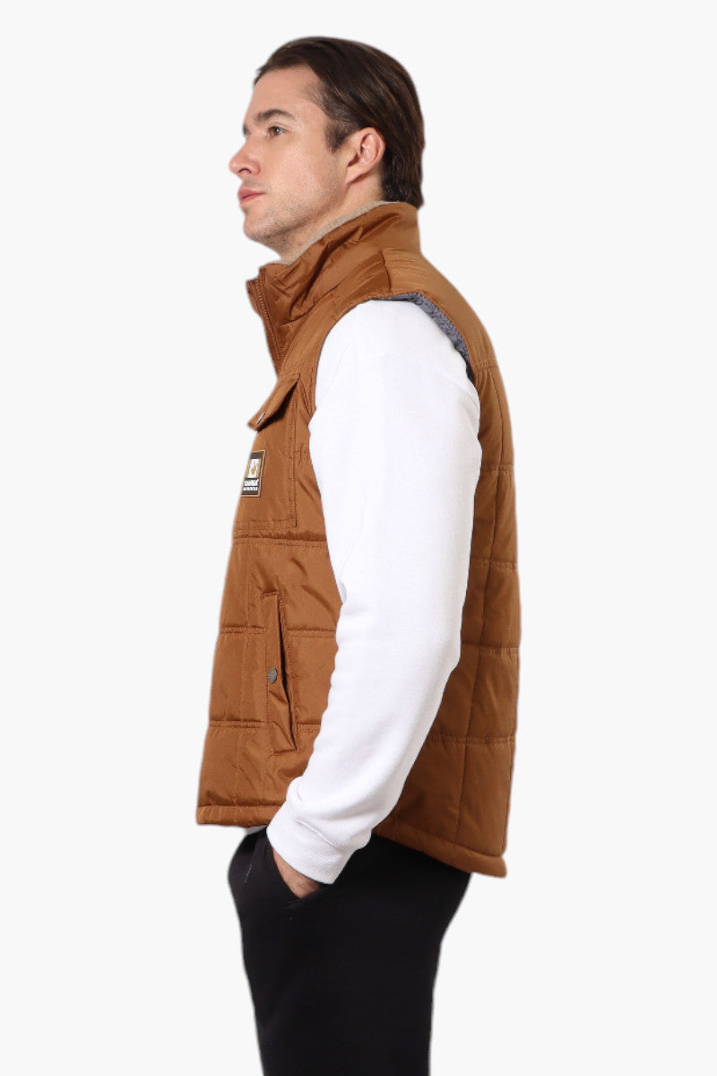 Canada Work Gear Sherpa Collar Bubble Vest - Brown - Mens Vests - Canada Weather Gear