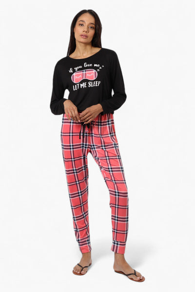 Canada Weather Gear Plaid Tie Waist Jogger Pajama Pants - Pink - Womens Pajamas - Canada Weather Gear