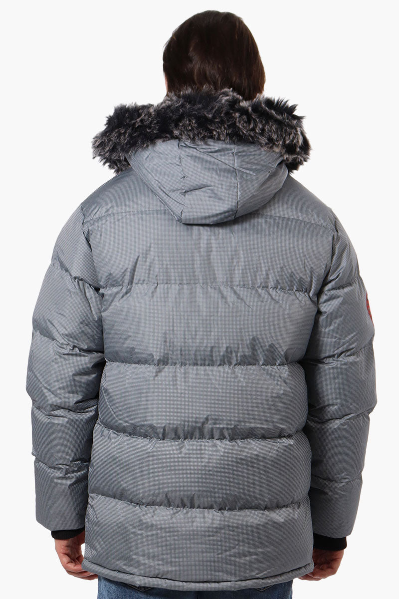 Canada Weather Gear Faux Fur Hood Parka Jacket - Grey - Mens Parka Jackets - Canada Weather Gear