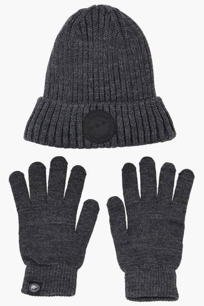 Canada Weather Gear Gloves Cuffed Beanie Hat Set - Grey - Womens Hats - Canada Weather Gear