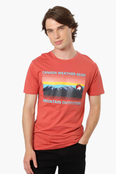 Canada Weather Gear Mountain Print Tee - Pink - Mens Tees & Tank Tops - Canada Weather Gear