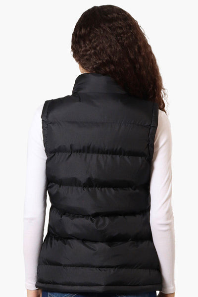 Canada Weather Gear Fleece Lined Collar Bubble Vest - Black - Womens Vests - Canada Weather Gear