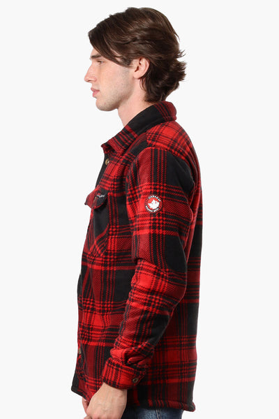 Canada Weather Gear Plaid Sherpa Lined Lightweight Jacket - Red - Mens Lightweight Jackets - Canada Weather Gear