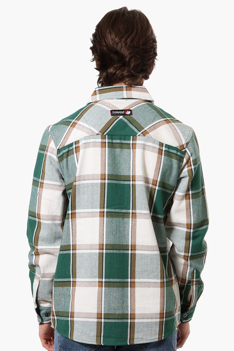 Canada Weather Gear Plaid Button Up Casual Shirt - Green - Mens Casual Shirts - Canada Weather Gear