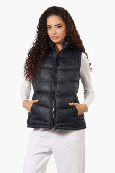 Super Triple Goose Grid Pattern Bubble Vest - Black - Womens Vests - Canada Weather Gear