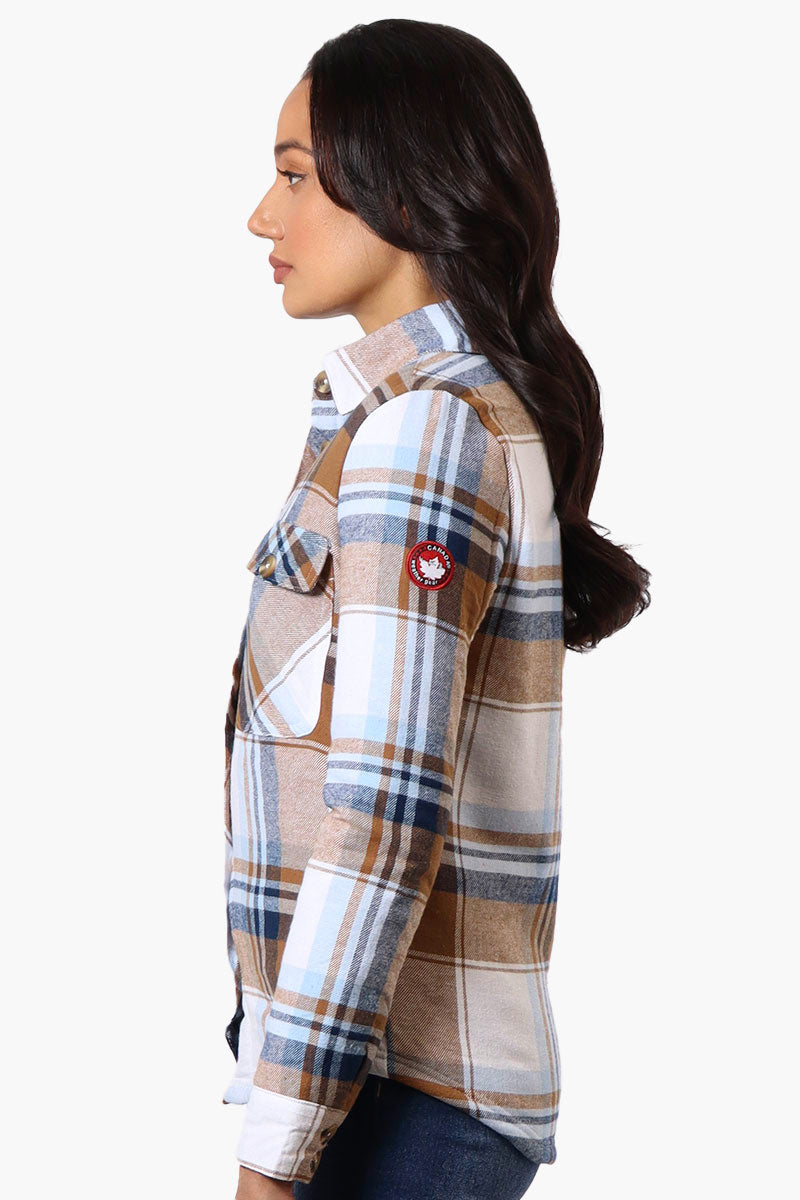 Canada Weather Gear Plaid Fleece Lined Shacket - Blue - Womens Lightweight Jackets - Canada Weather Gear