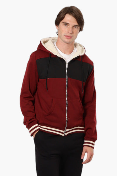 Canada Weather Gear Color Block Sherpa Lined Lightweight Jacket - Burgundy - Mens Lightweight Jackets - Canada Weather Gear