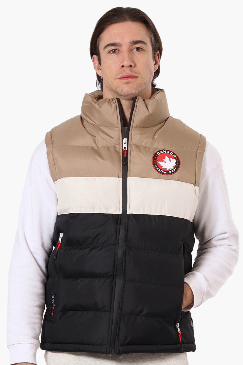 Canada Weather Gear Colour Block Vest - Beige - Mens Vests - Canada Weather Gear