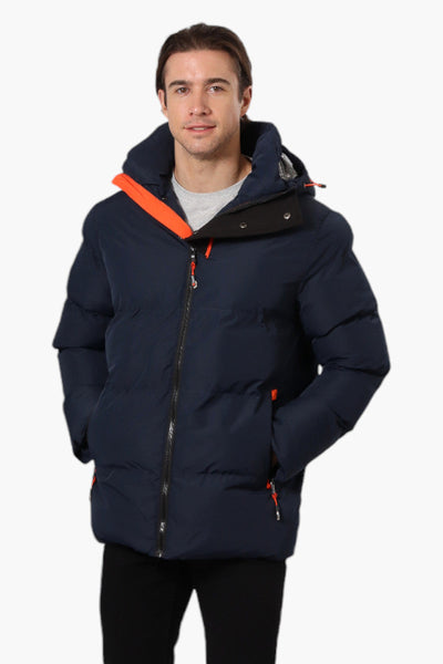 Canada Weather Gear Contrast Trim Bubble Bomber Jacket - Navy - Mens Bomber Jackets - Canada Weather Gear