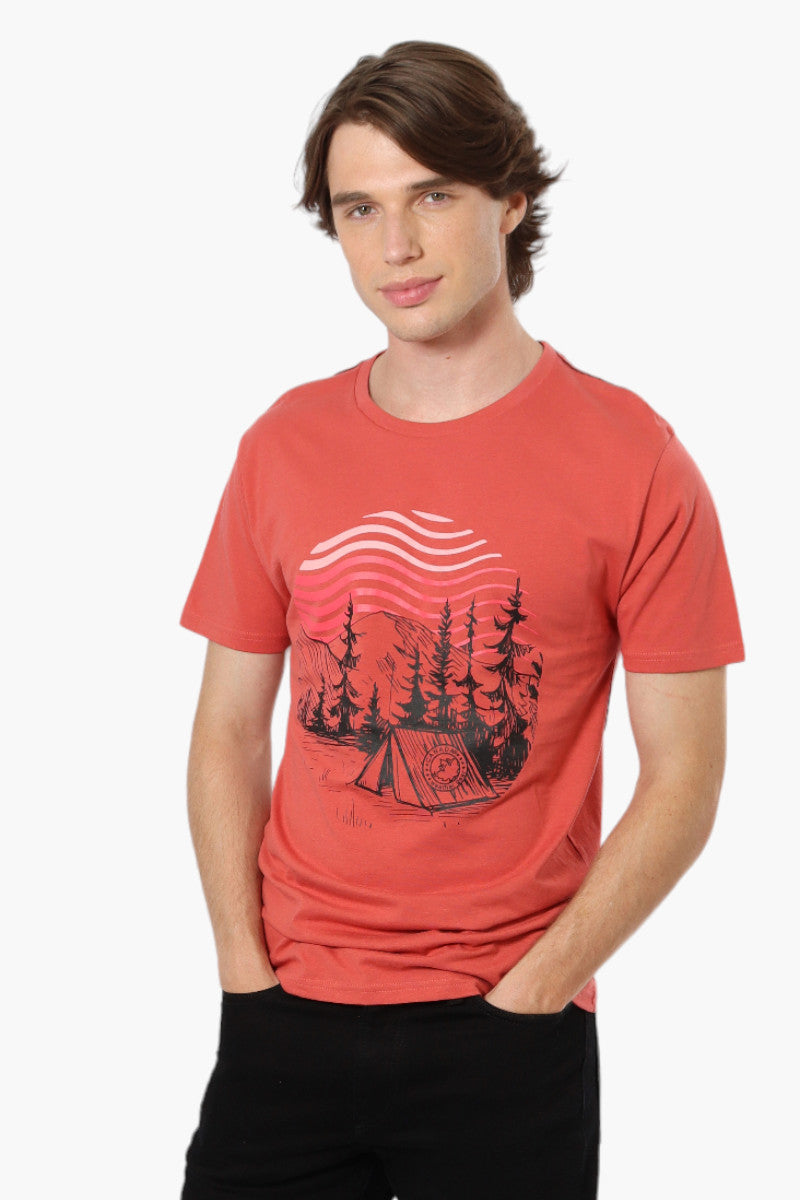 Canada Weather Gear Camping Print Tee - Pink - Mens Tees & Tank Tops - Canada Weather Gear