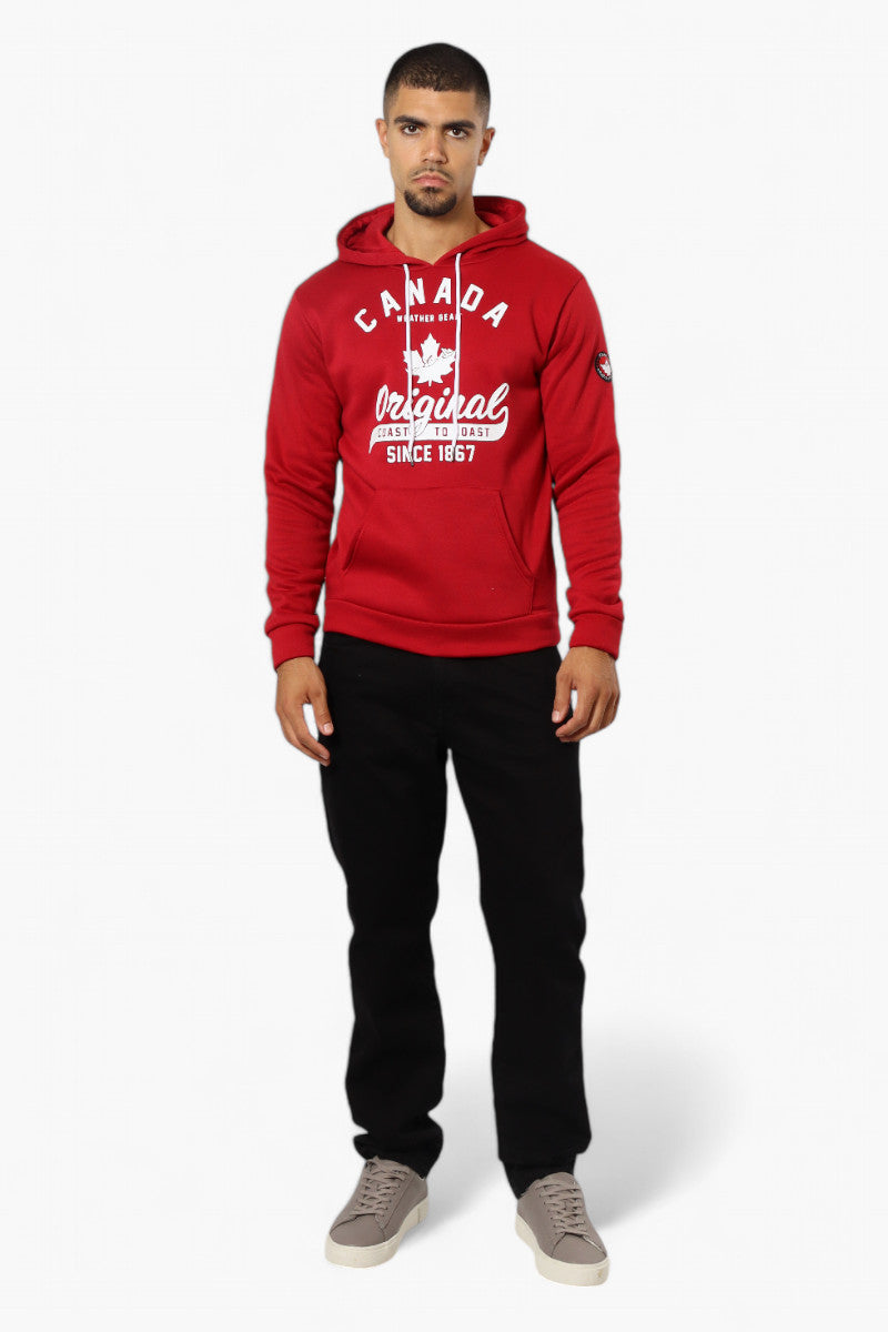 Canada Weather Gear Coast To Coast Print Hoodie - Red - Mens Hoodies & Sweatshirts - Canada Weather Gear