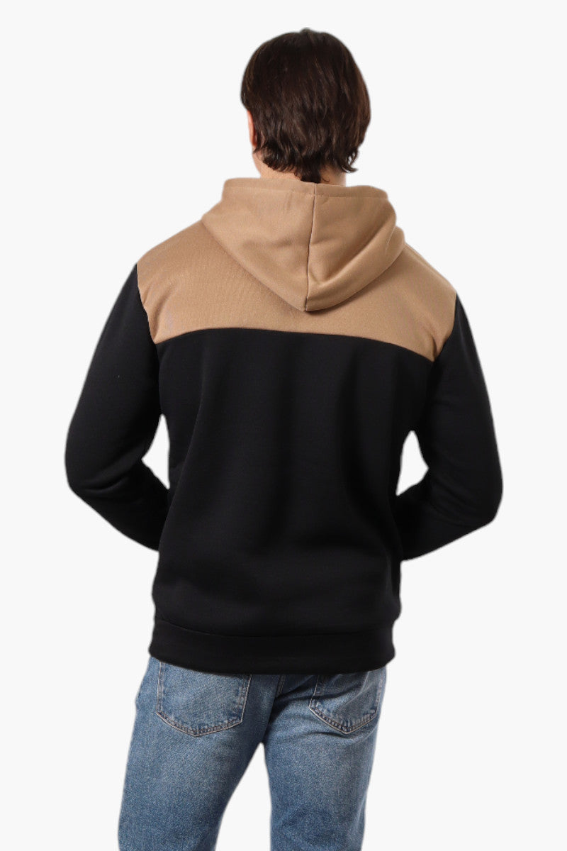 Super Triple Goose Embroidered Colour Block Hoodie - Brown - Mens Hoodies & Sweatshirts - Canada Weather Gear