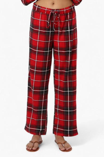 Canada Weather Gear Plaid Wide Leg Pajama Pants - Red - Womens Pajamas - Canada Weather Gear