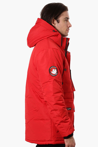 Canada Weather Gear Mouton Lined Parka Jacket - Red - Mens Parka Jackets - Canada Weather Gear