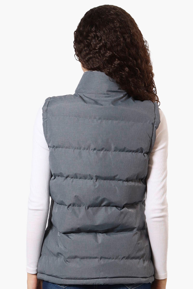 Canada Weather Gear Fleece Lined Collar Bubble Vest - Grey - Womens Vests - Canada Weather Gear