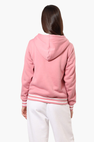 Canada Weather Gear Hooded Sherpa Lined Lightweight Jacket - Pink - Womens Lightweight Jackets - Canada Weather Gear