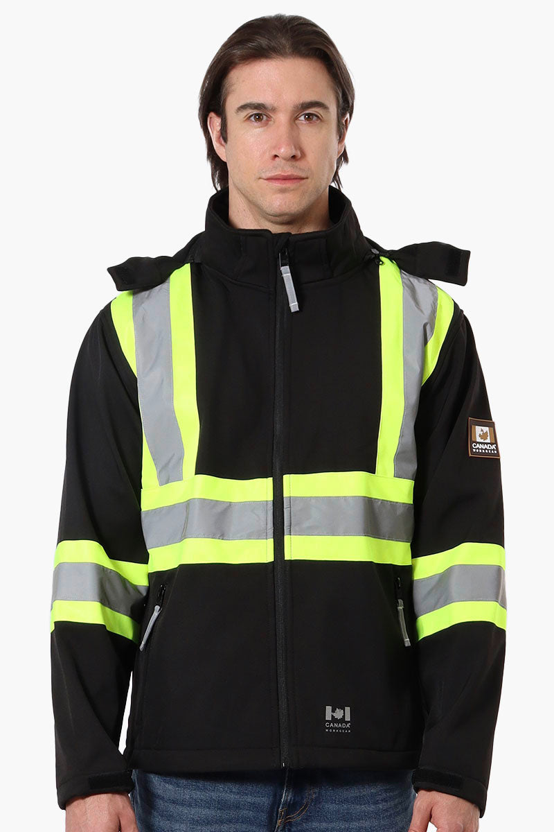 Canada Work Gear Hooded Hi-Vis Lightweight Jacket - Black - Mens Lightweight Jackets - Canada Weather Gear