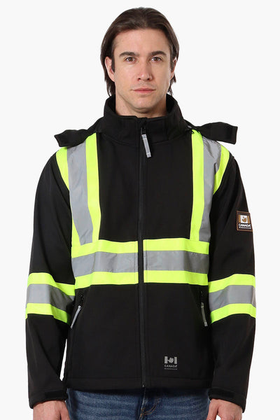 Canada Work Gear Hooded Hi-Vis Lightweight Jacket - Black - Mens Lightweight Jackets - Canada Weather Gear