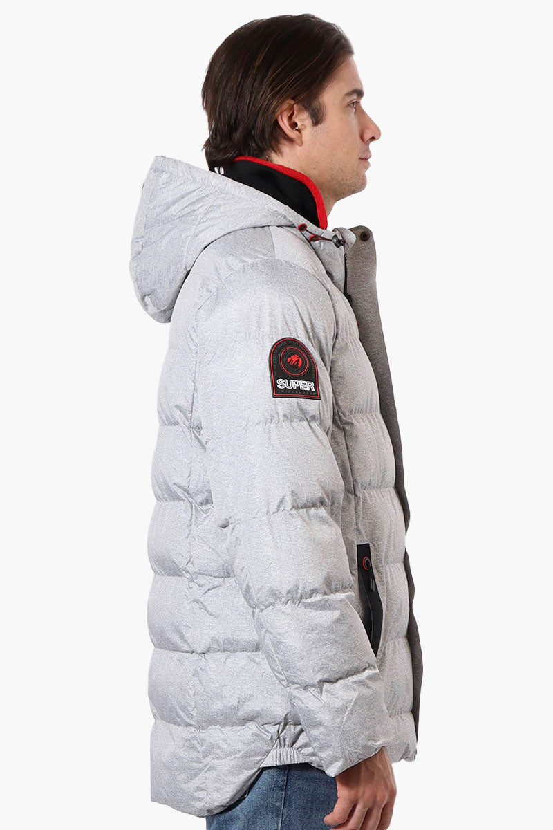 Super Triple Goose Knit Collar Bubble Bomber Jacket - Grey - Mens Bomber Jackets - Canada Weather Gear