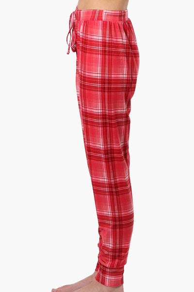 Cuddly Canuckies Plaid Jogger Pajama Pants - Red - Womens Pajamas - Canada Weather Gear