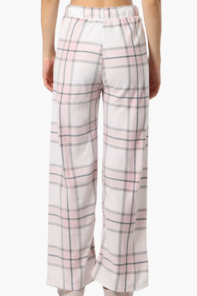 Canada Weather Gear Plaid Wide Leg Pajama Pants - Blush - Womens Pajamas - Canada Weather Gear