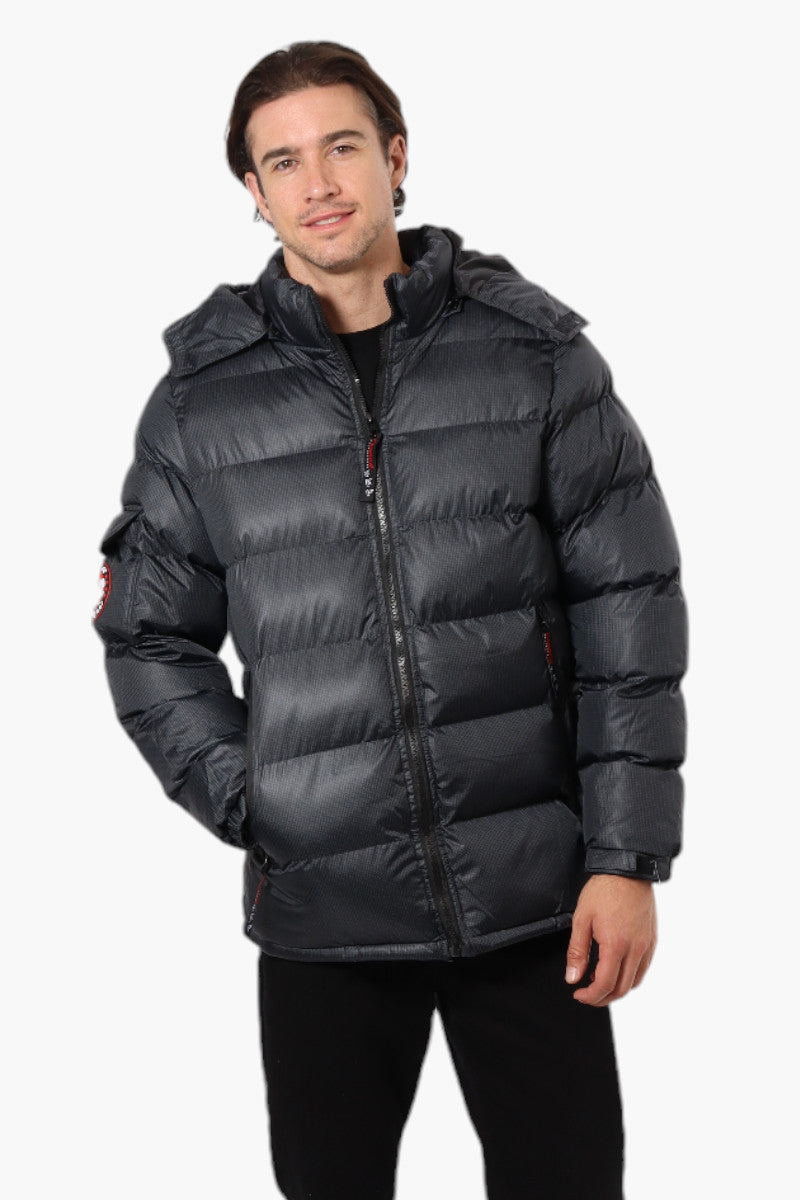 Canada Weather Gear Grid Pattern Bubble Bomber Jacket - Black - Mens Bomber Jackets - Canada Weather Gear