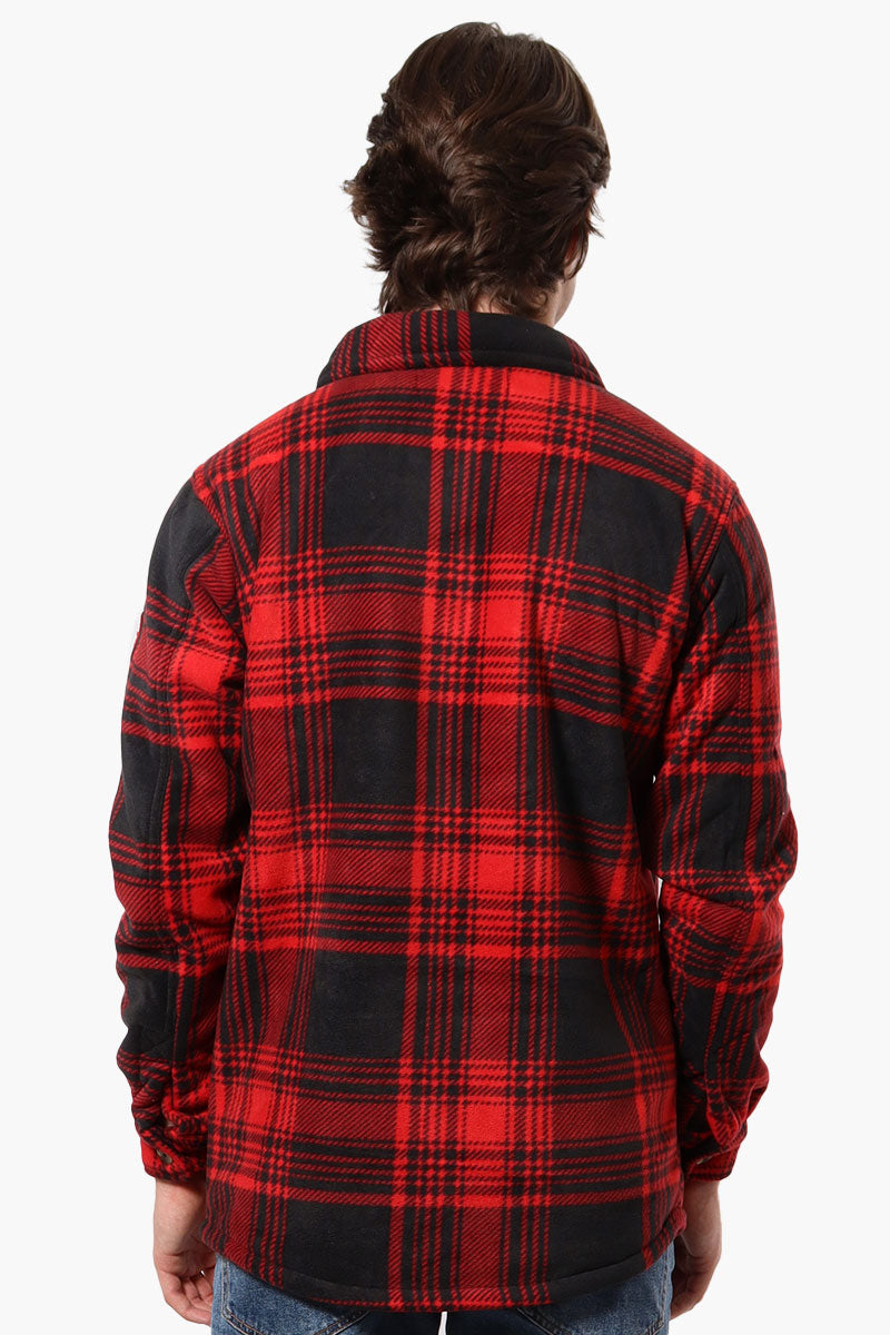 Canada Weather Gear Plaid Sherpa Lined Lightweight Jacket - Red - Mens Lightweight Jackets - Canada Weather Gear